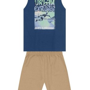 Conjunto Infantil Menino de Skate Azul