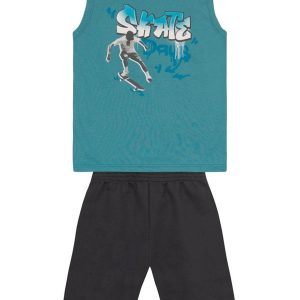 Conjunto Infantil Menino de Skate Azul