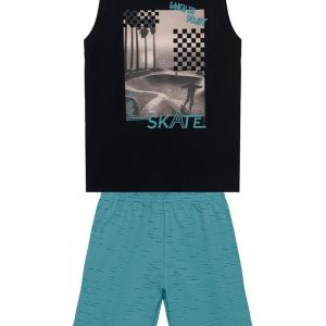 Conjunto Infantil Menino de Skate Preto