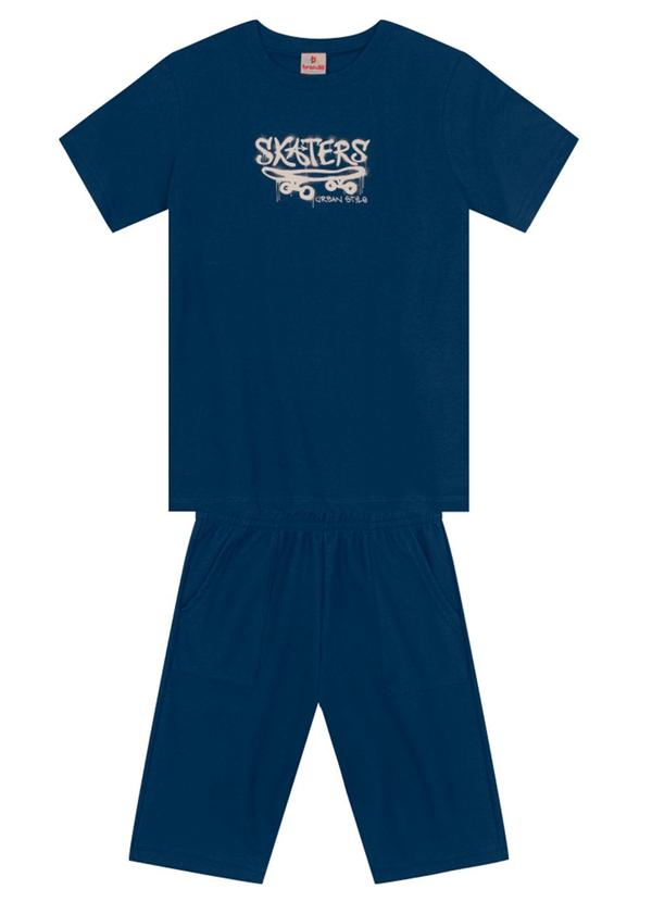 Conjunto Infantil Menino de Skate em Puff Azul