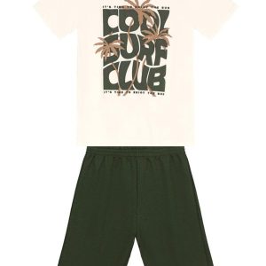 Conjunto Infantil Menino de Surf Bege