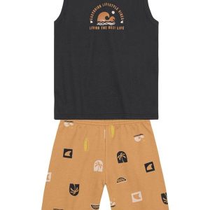 Conjunto Infantil Menino de Surf em Gel Cinza