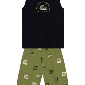 Conjunto Infantil Menino de Surf em Gel Preto