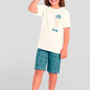 Conjunto Infantil Menino de Surf em Puff Natural