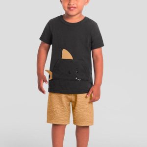 Conjunto Infantil Menino de Tubarãozinho Cinza