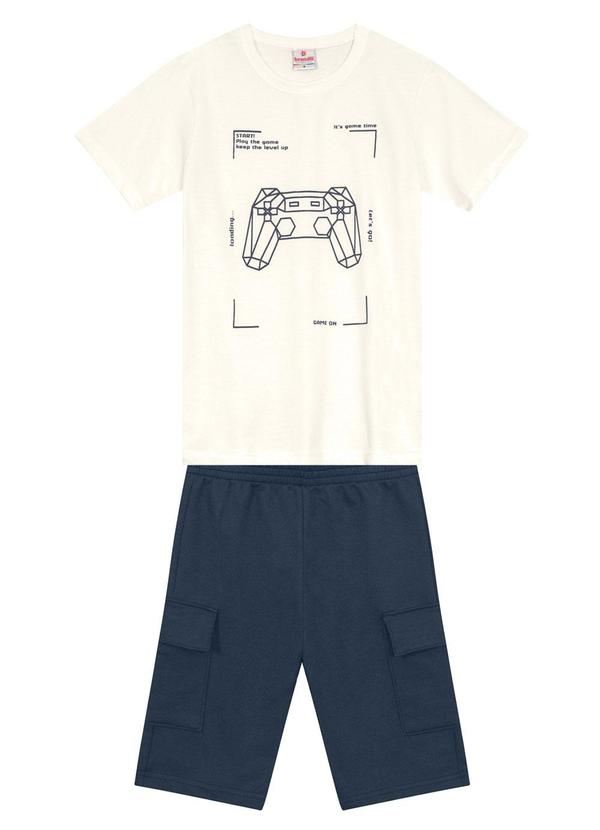 Conjunto Infantil Menino de Video Game Bege