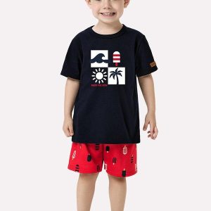 Conjunto Infantil Menino em Algodão Azul Marinho