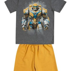 Conjunto Infantil Menino em Algodão Cinza