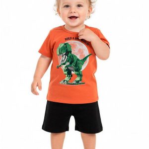 Conjunto Infantil Menino em Algodão Laranja