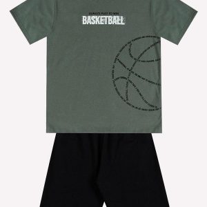 Conjunto Infantil Menino em Algodão Verde