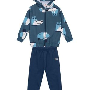 Conjunto Infantil Menino em Microfibra Azul
