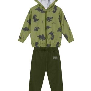 Conjunto Infantil Menino em Microfibra Verde