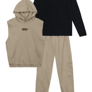 Conjunto Infantil Menino em Moletinho Preto