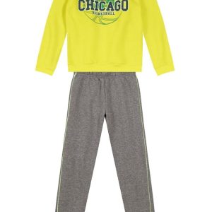 Conjunto Infantil Menino em Moletom Amarelo