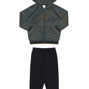 Conjunto Infantil Menino em Moletom Felpado Verde