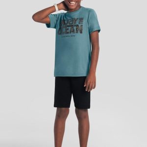 Conjunto Infantil Menino em Puff Azul