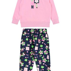 Conjunto Infantil Moletom Florido Rosa