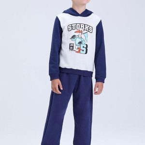 Conjunto Infantil Moletom Storks Inverno Marinho