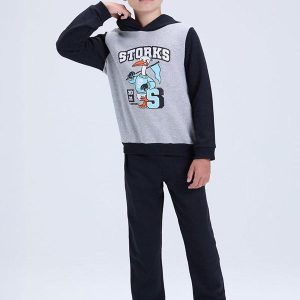 Conjunto Infantil Moletom Storks Inverno Preto