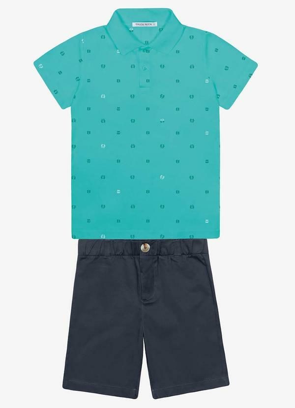 Conjunto Infantil Polo com Bermuda Verde