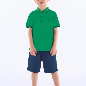 Conjunto Infantil Polo e Bermuda Verde