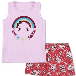 Conjunto Infantil Rainbow Rosa