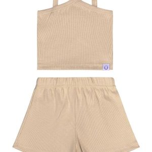 Conjunto Infantil Regata e Short Bege