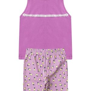 Conjunto Infantil com Pompom Verão Iaia Roxo