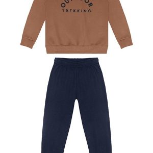 Conjunto Infantil em Moletom Marrom