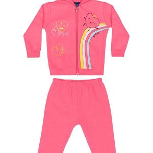 Conjunto Jaqueta e Calça Bebê Rosa