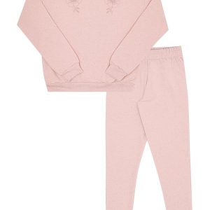 Conjunto Juvenil Menina Moletom Linho Rosa
