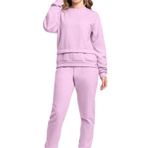 Conjunto Juvenil em Moletom com Strass Rosa