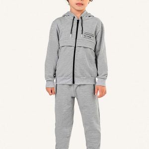 Conjunto Longo Infantil Menino Texturizado Cinza