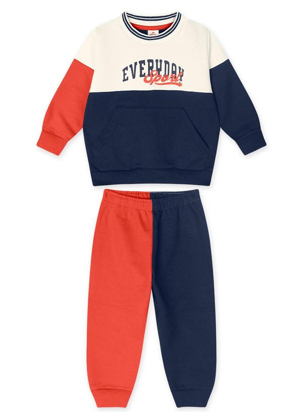 Conjunto Longo Moletom Infantil Bege