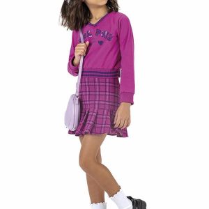 Conjunto Longo Moletom Infantil Rosa
