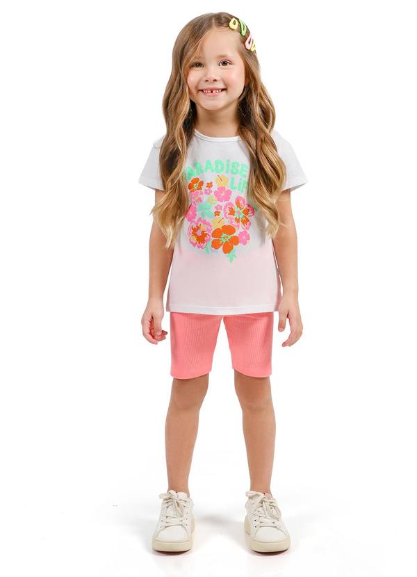 Conjunto Menina Bermuda Ciclista Rosa