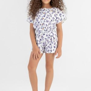 Conjunto Menina Infantil Blusa e Shorts Roxo