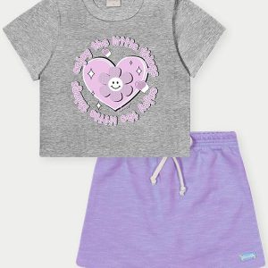 Conjunto Menina Little Things Roxo