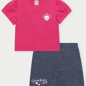 Conjunto Menina Moranguinho Rosa