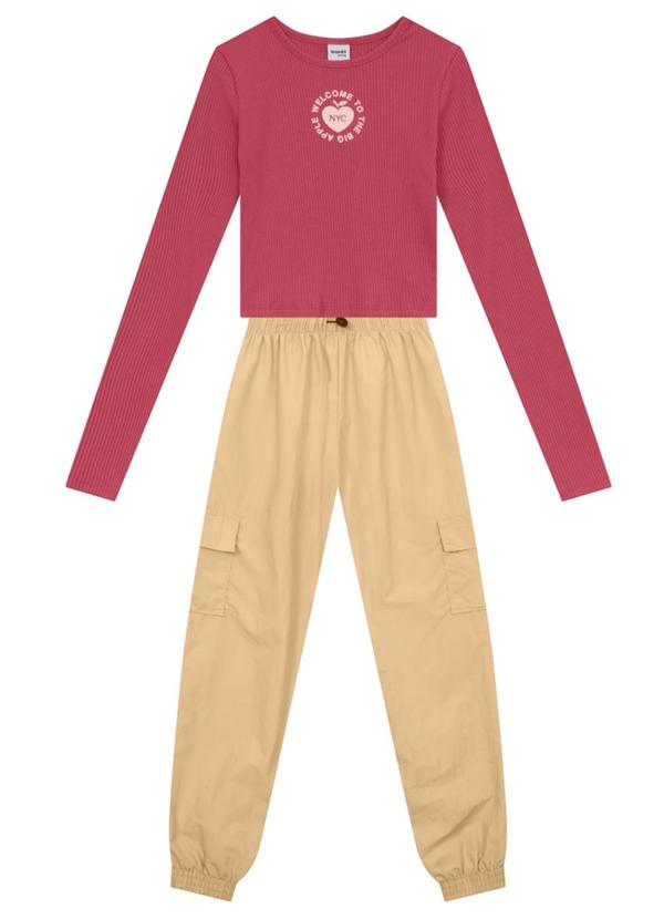 Conjunto Menina em Microfibra Vermelho