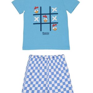 Conjunto Menino Jogo da Velha Azul