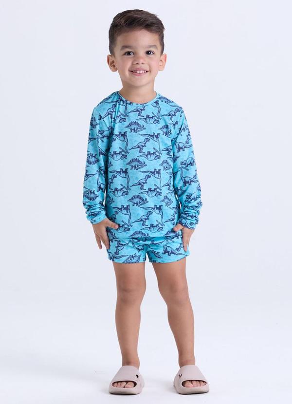 Conjunto Moda Praia Uv50+ Azul Claro