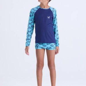 Conjunto Moda Praia Uv50+ Infantil Azul