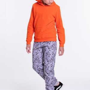 Conjunto Moletom Infantil Capuz e Abc Laranja