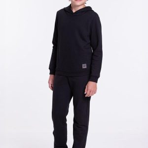 Conjunto Moletom Infantil com Capuz Menino Preto
