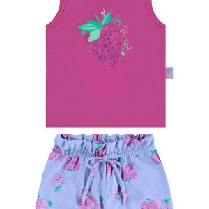 Conjunto Morangos Menina Roxo