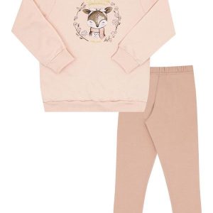 Conjunto Primeiros Passos Menina Moletom Rosa