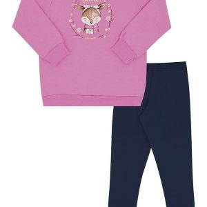 Conjunto Primeiros Passos Menina Moletom Rosa
