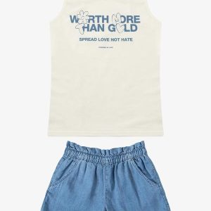 Conjunto Regata com Shorts Feminino Bege