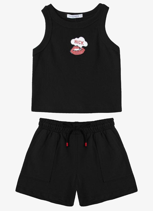 Conjunto Regata com Shorts Infantil Preto
